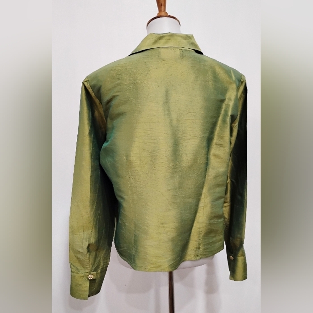 VINTAGE GIANNI IRIDESCENT RAW SILK BLOUSE